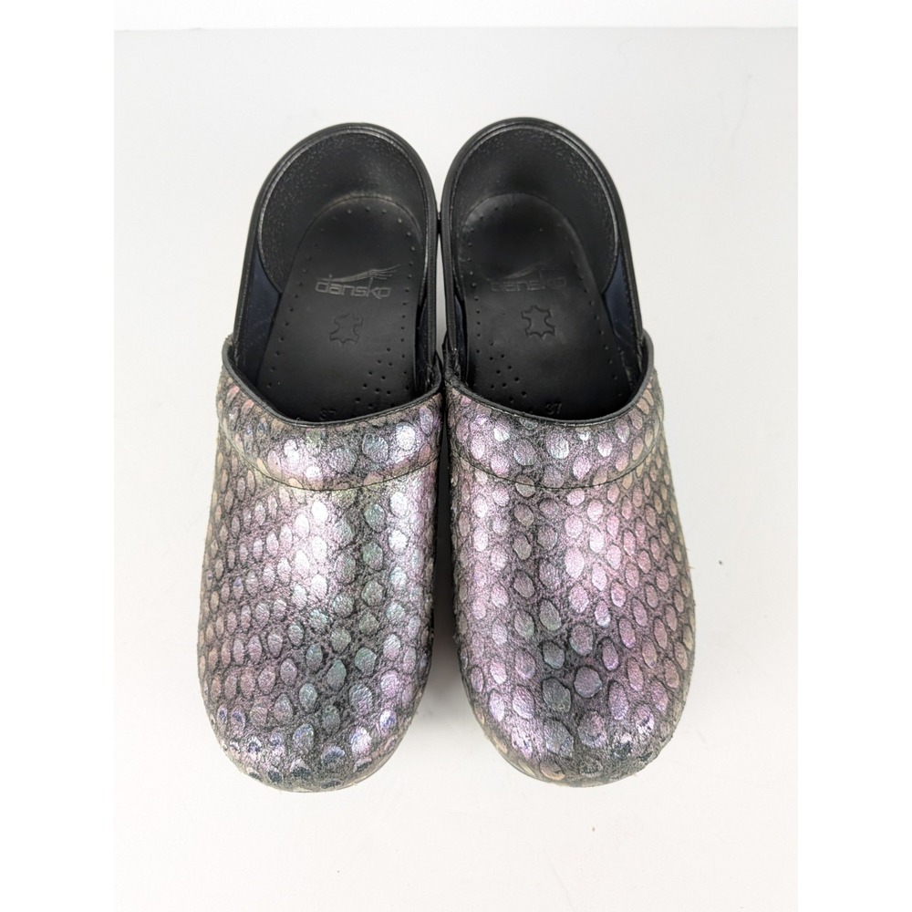 Dansko Womens Professional Metallic Dots Leather Clogs EU 37 US W 6.5-7